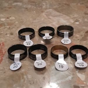 New nine black rings various sizes